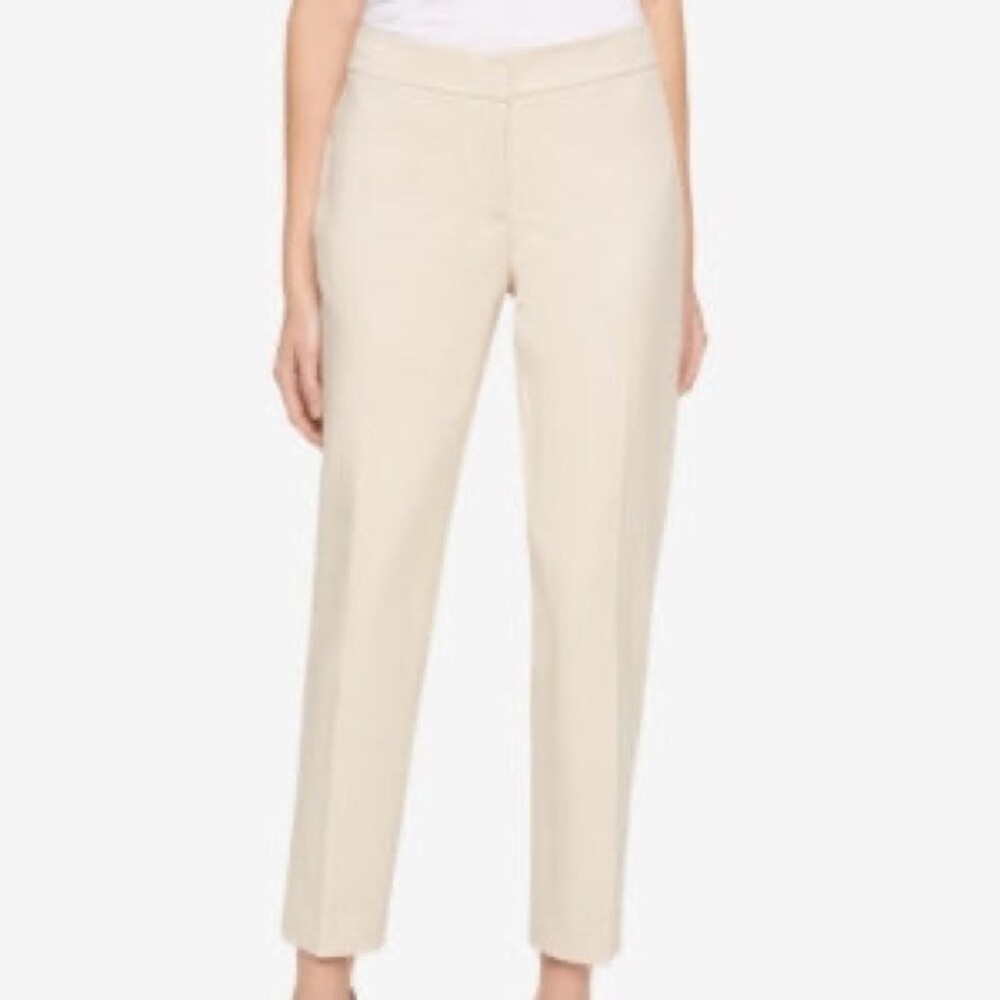 Worth New York Wool Blend Slim Trousers with Zipper Hem Details 0